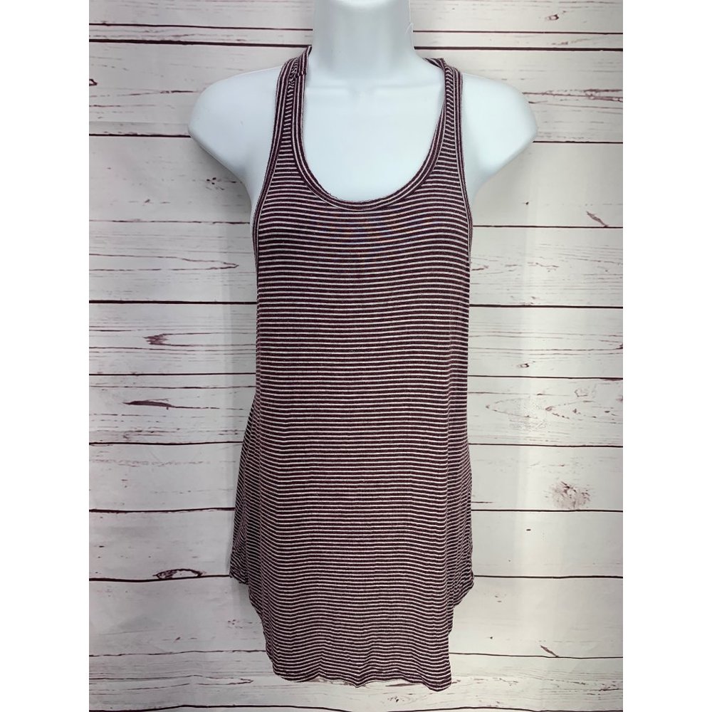 H By Bordeaux Burgundy Stripe‎ Small Racerback Tank Top